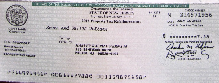 New Jersey Rebate Check Status